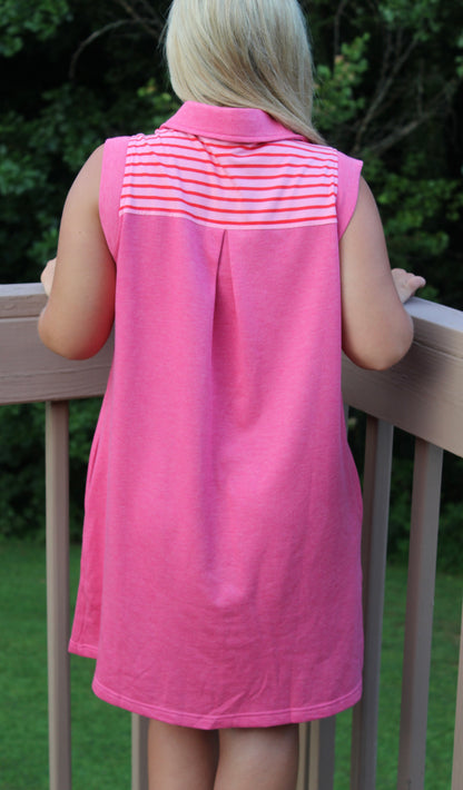 Patio Views Open Collared Dress