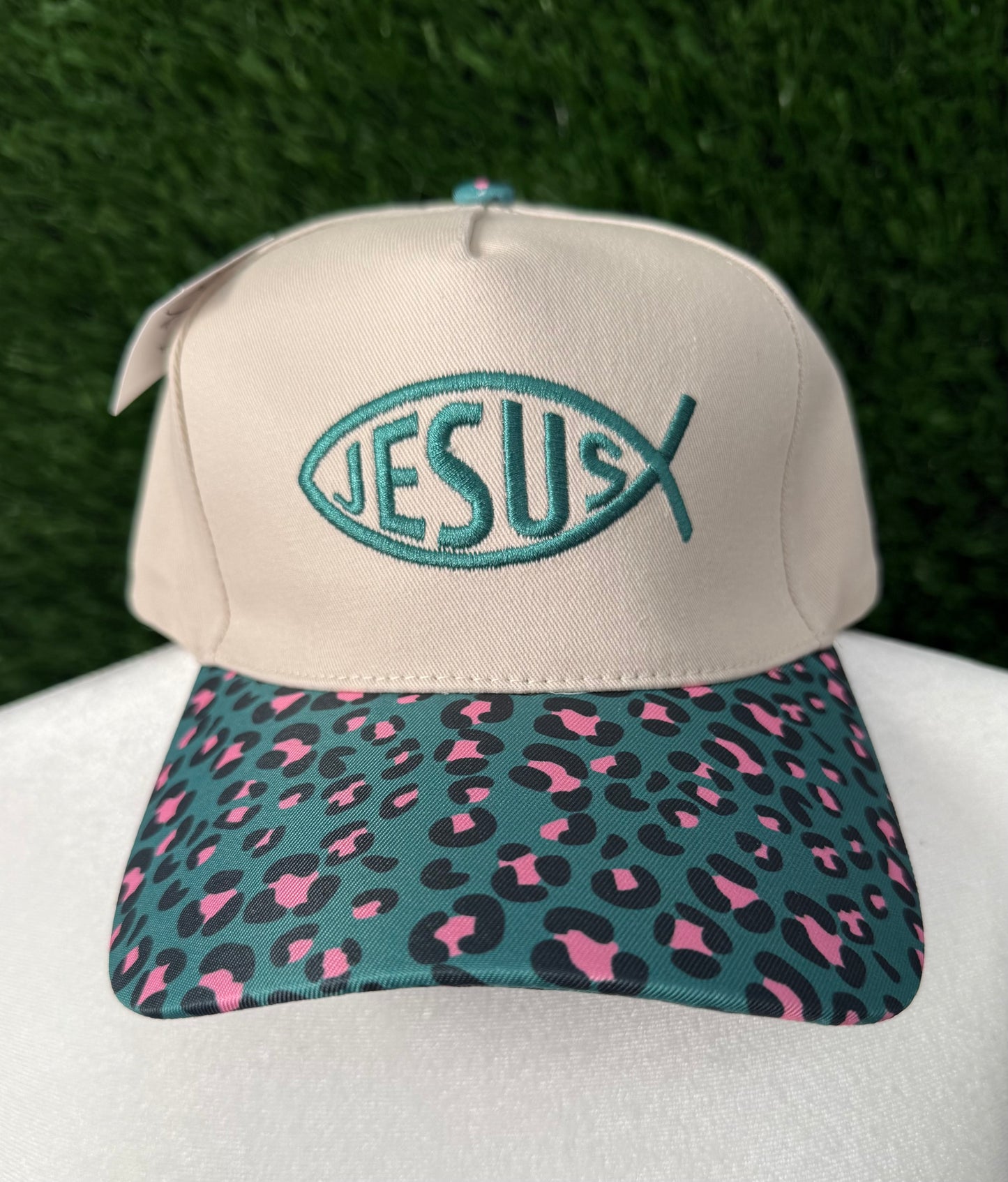 Jesus Fish Leopard Trucker