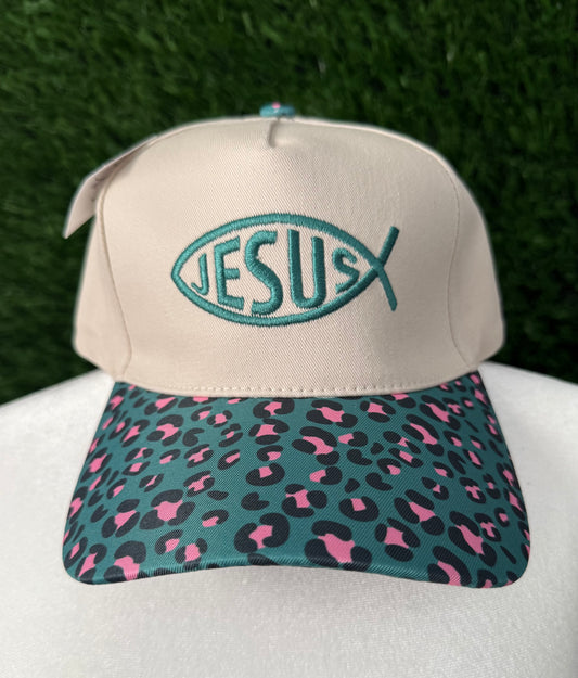 Jesus Fish Leopard Trucker