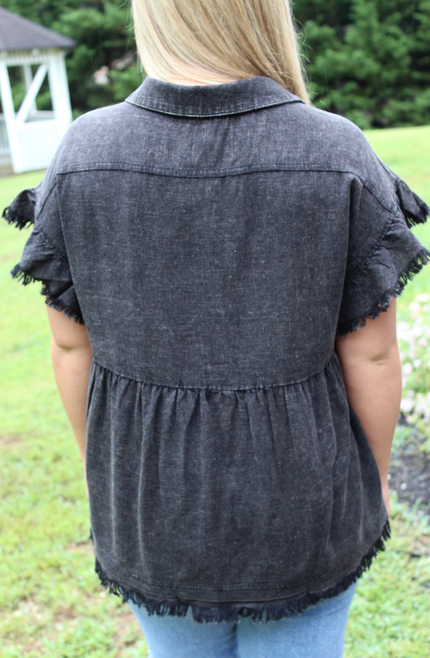 Rooftop Lounge Frayed Hem Top