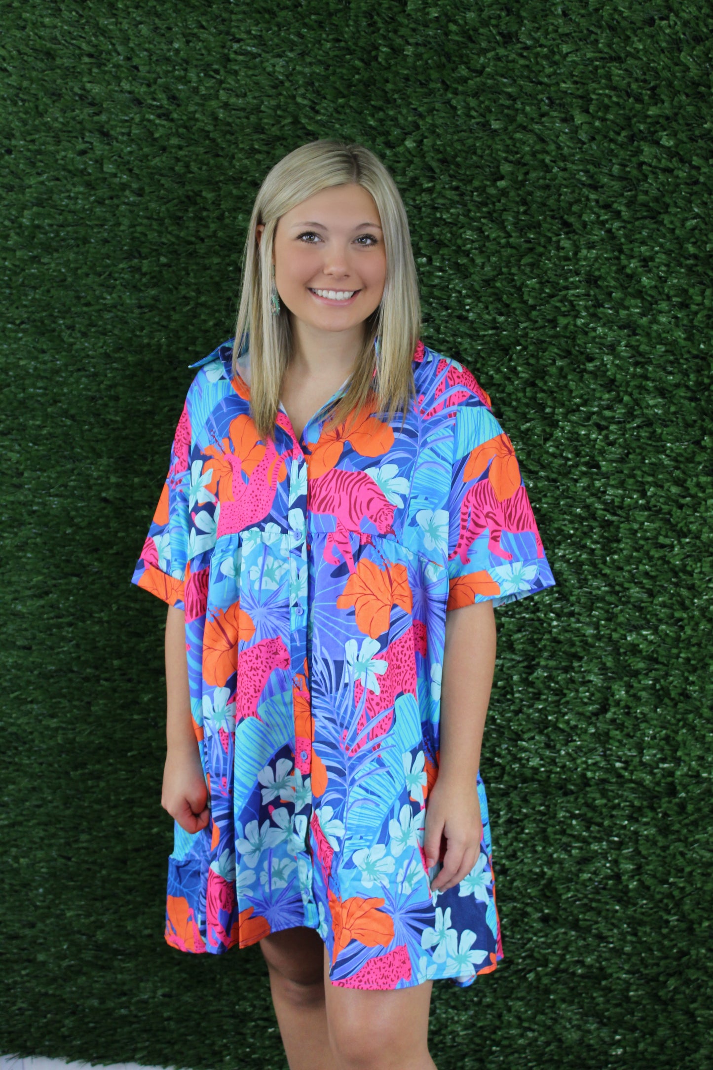 Welcome To The Jungle Collared Dress