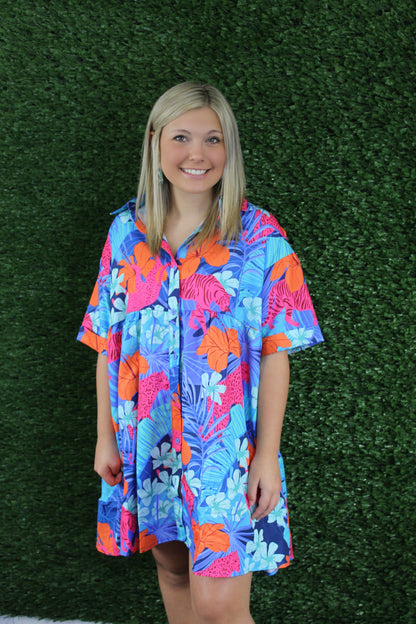 Welcome To The Jungle Collared Dress