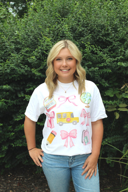 School Bow Collage Tee