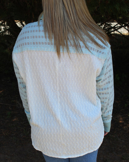 Long Sleeve Breeze Color Block Top