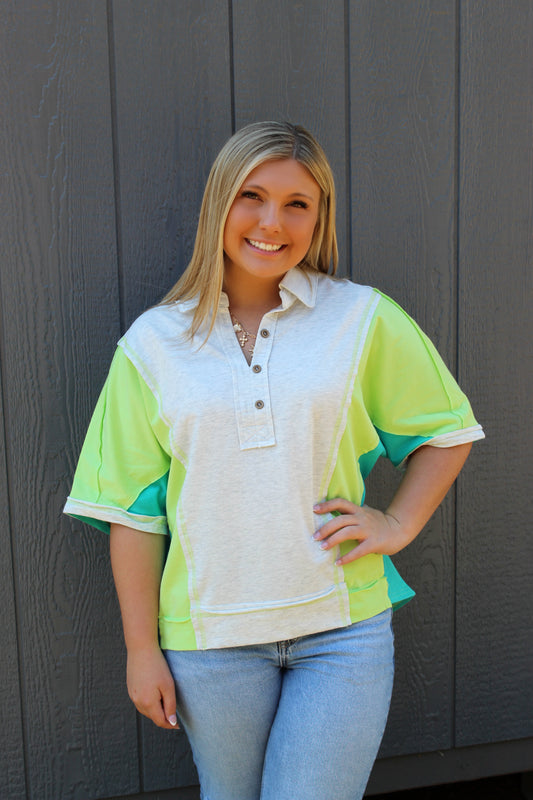 Cool & Collective Oversized Color Block Top