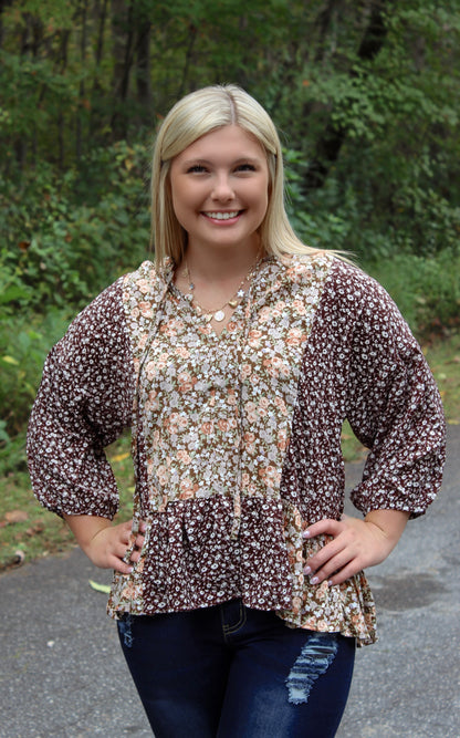 For The Love Of Floral Half-Sleeve Top