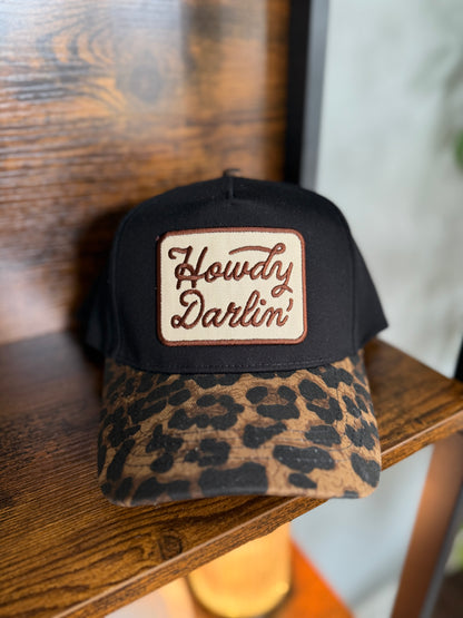 Howdy Darlin Leopard Brim Trucker Hat