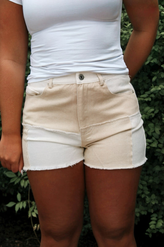 Soft Washed Color Block Shorts