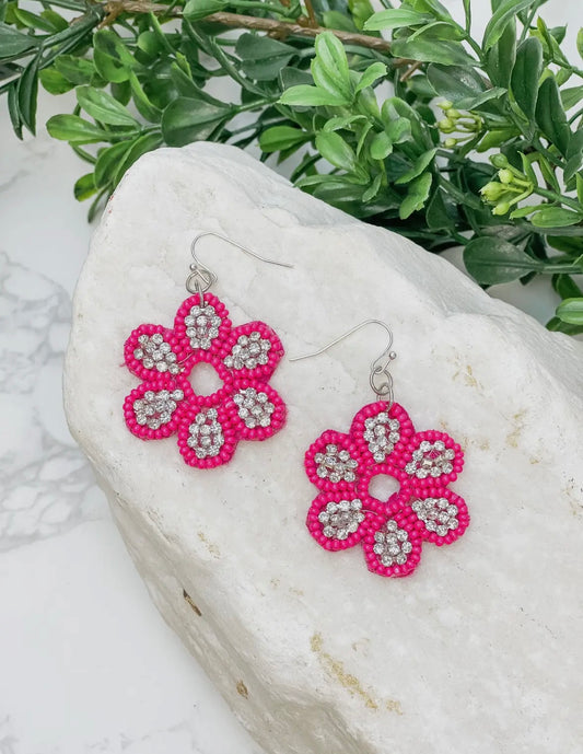 Flower Beaded Earrings